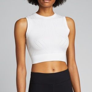Blanc Noir performance crop top in BEIGE